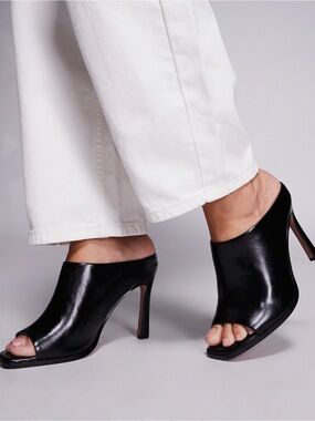 ASOS DESIGN Nessa high heeled mules in black